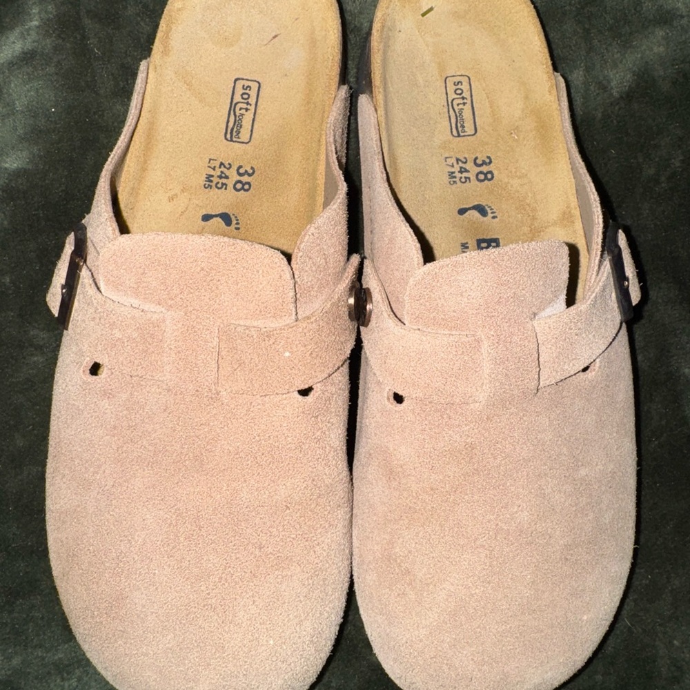 Birkenstock Taupe Suede Mules
